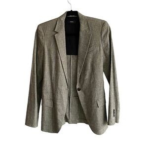 THEORY Linen Staple Blazer Grey 2